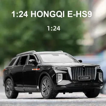 1:24 HONGQI E-HS9 Suur Simulatsioon Sulamist Diecast Metal Model Auto Sõidukite Heli Ja Valguse Tõmba Tagasi Kogumik Lastele, Mänguasjad, Kingitused