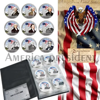45 USA Presidendid Metallist Ameerika vabadussammas Mündi Uudsus hõbetatud Väljakutse Mündi George W. Bush Kunst Käsitöö Koguda