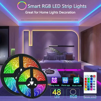 5050 LED Valgus 5V RGB Paindlik TV Taustvalgustuse Lambi USB Lint Koos puldiga Jõulud Magamistuba Decor Öö Valguses