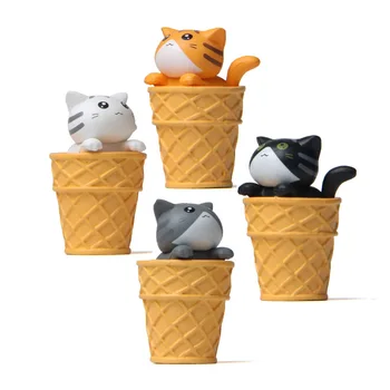 Cartoon Jäätis Kass Kitty Mudel külmkapimagneteid Külmik kolmemõõtmeline Magnet Sõnum Armas Kleebis Kodu Kaunistamiseks