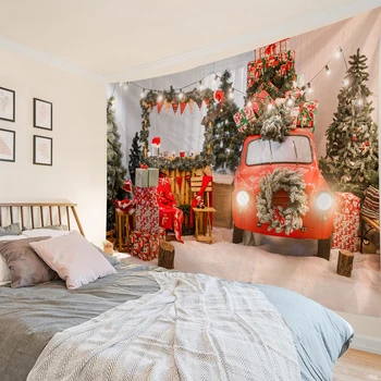 Esimene jõulupüha Pool Seina Vaip, Art Laste Magamistuba Teenetemärgi Kardin Ripub Kodus elutoa Kaunistamiseks