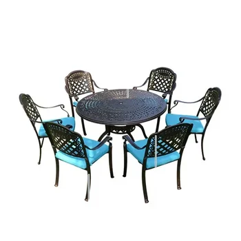 Hea hinnaga luksuslik kaasaegne väljas patio alumiiniumist mööbel kõik ilm söögi komplekti Mosaiik BBQ Aed, Terrass, laud ja toolid