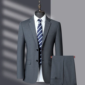 High-end uus meeste (ülikond + püksid) fashion business lahti non-iron ülikond, ülikond keskealiste äri vabaaja ülikond, kahe-osaline komplekt