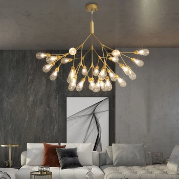 Kaasaegne luksus LED-elutuba vask lühter Põhjamaade restoran Firefly Loominguline G4 lühter magamistoaga kodu kaunistamiseks lambid