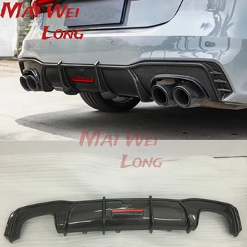 Kvaliteetsed Carbon fiber Rear Bumper Lip Spoiler, Difuusor Kate Audi A7 S7 RS7 2019 2020 2021 Aasta (Lamp)
