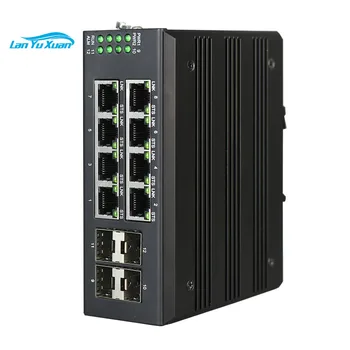 L2 Switch Industriel Õnnestus Din Rail 8-Port Gigabit Ethernet Tööstus-Lüliti 4 SFP