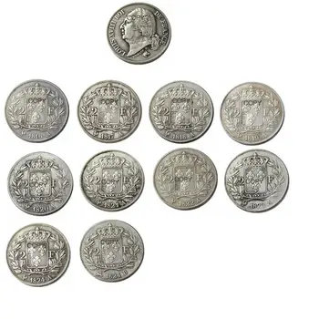 Prantsusmaa 2 Frank 1816 - 1824 -A-B 10 Aastat Vabatahtlik Hõbetatud Koopia Mündid
