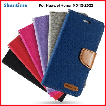 PU Flip Case For Huawei Honor X5 4G 2022 Puhul Huawei Honor X5 4G 2022 Kaardi Omanik Silikoon Foto Raami Puhul Rahakoti Kate