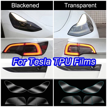 Sest Tesla TPÜ Esitulede Kile Taillight Foglight kaitsekiled Mustadest Värvi Muutmine Läbipaistev Mudel 3 Y 2017-2023