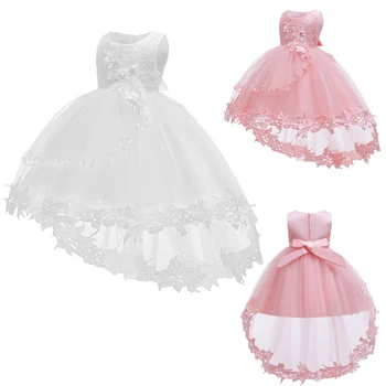 Vastsündinud Printsess Kleit Baby Tüdrukud 1Years Laste Sünnipäeva Tahke Pikk Saba Elegantne Vestido 0-2Y Tüdruk Pruutneitsi Tanssiaiset Kleit
